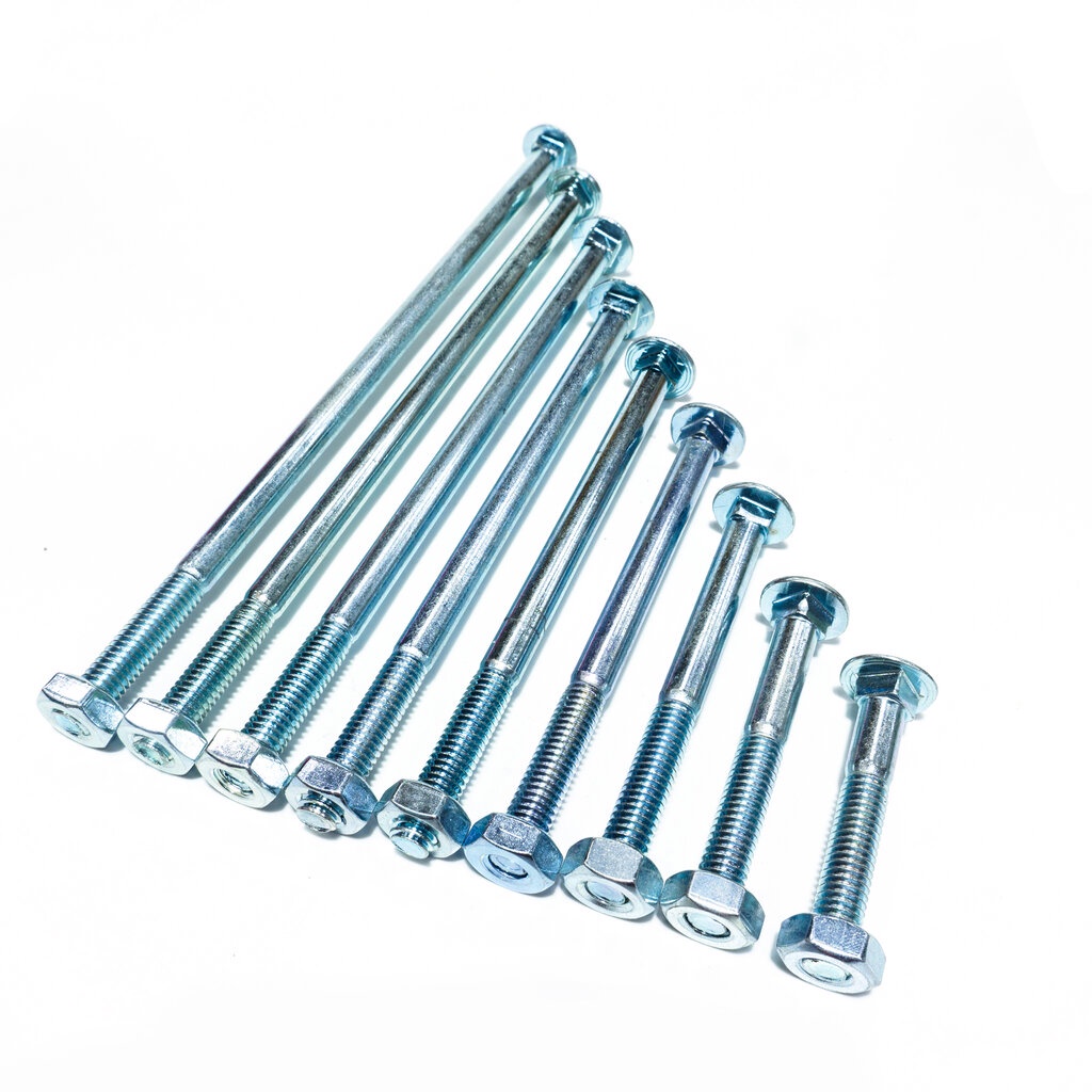 น็อตหัวกลม น็อตหัวกลมคอเหลี่ยม(น๊อตหัวเสา) ยี่ห้อKingsMan พร้อมตัวเมีย ชุบขาวกันสนิม [ขายปลีกเป็นตัว] ออกใบกำกับภาษีได้