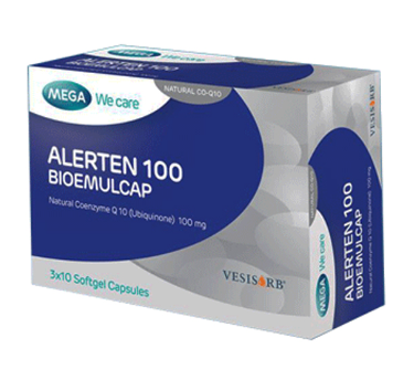 MEGA Alerten 100mg Bioemulcap Natural Coenzyme Q10(Ubiquinone)200mg.