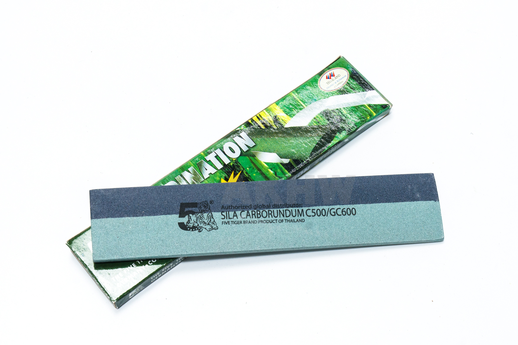 หินลับมีดกรีดยาง 7" 2in1 ตราห้าเสือ **ของแท้** [ขายส่ง]