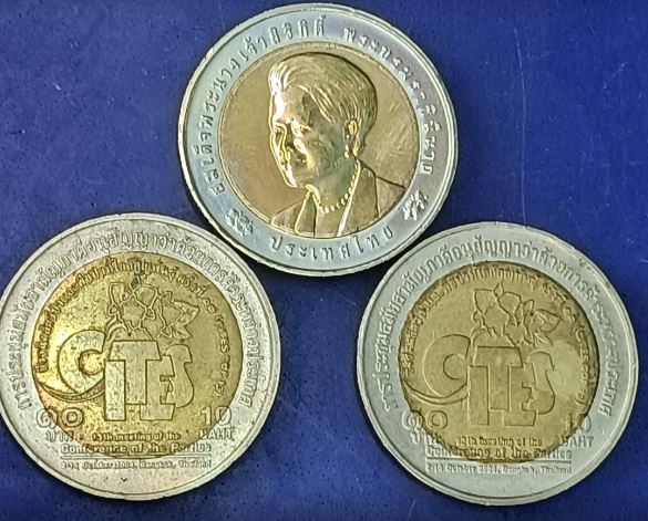 เหรียญ 10 บาท สองสี การประชุมอนุสัญญาว่าด้วยการค้าระหว่างประเทศ (CITES) 2547
