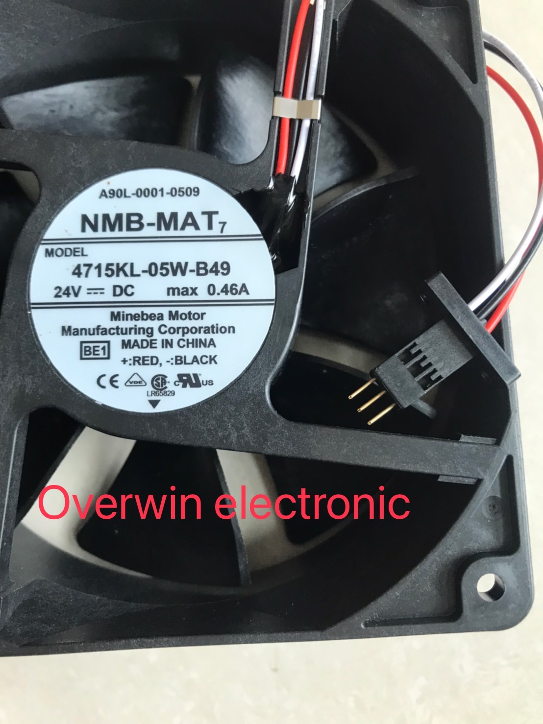 Fan NMB-MAT 4715KL-05W-B49 24VDC 0.46A FANUC 3P Male公头 สินค้าพรีออเดอร์