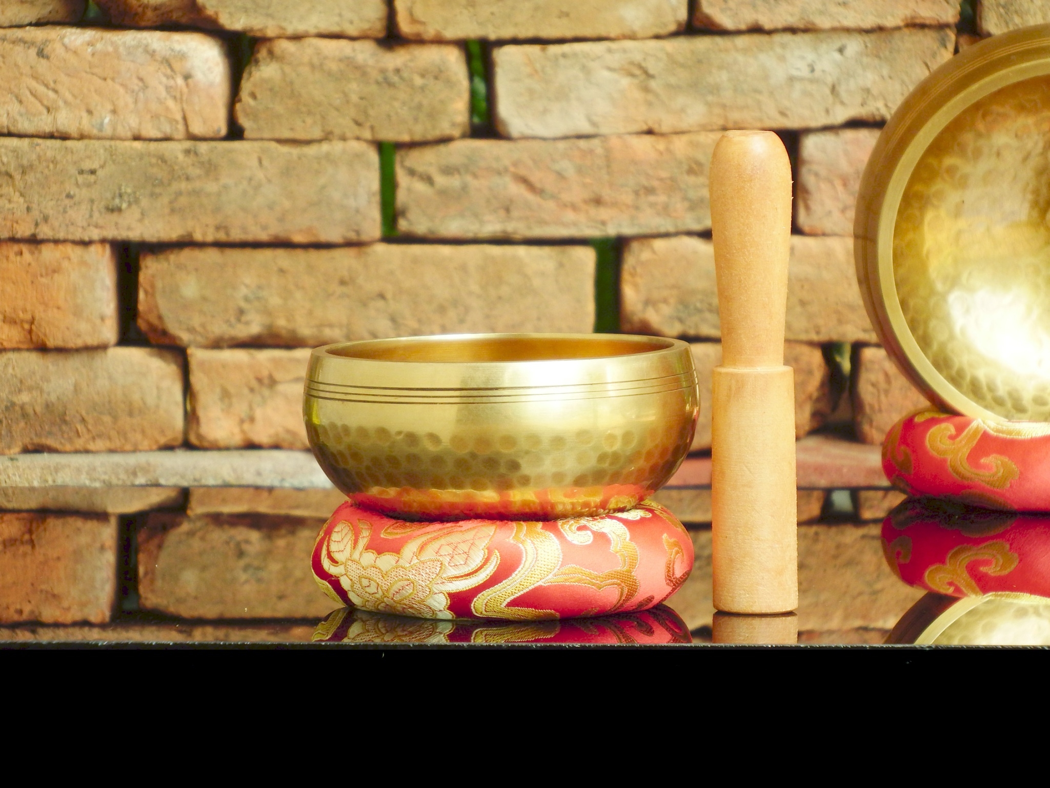 ขันทิเบต(ทองเหลือง) Tibetan Singing Bowl งานทำมือโดยช่างฝีมือชาวเนปาล (9.5 cm.)