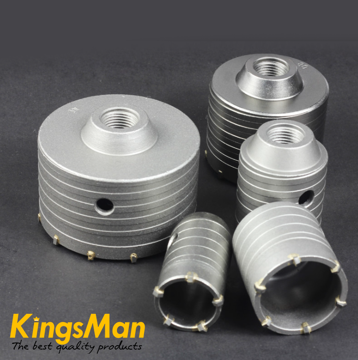 โฮลซอเจาะคอนกรีต KingsMan ฟันคาร์ไบร์ แข็งทนทาน ใช้นาน ใช้กับสว่านโรตารี่ (แยกขายหัวเจาะกับด้ามต่อ)