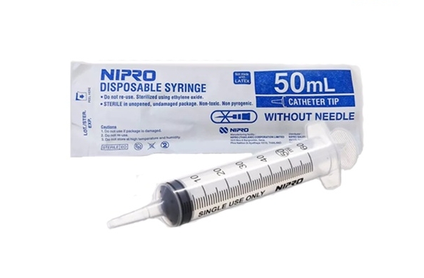 SYRING NIPRO 50ML จุกแหลมพลาสติก 1ชิ้น