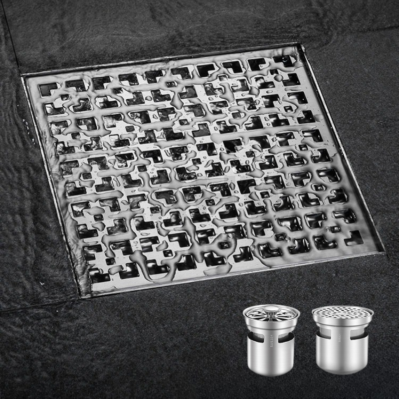 ตะแกรงน้ำทิ้ง ลายเหลี่ยมจีน KingsMan ตะแกรงกันกลิ่น วัสดุสแตนเลสหนา SUS304 ไม่เป็นสนิม [ขายปลีก/ส่ง]