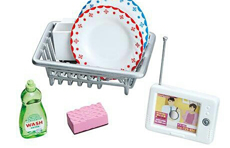 รีเม้นท์ของเล่นจิ๋วชุดอาหารจานอร่อยของคุณแม่พร้อมอุปกรณ์ครัวจิ๋วRement Mom'dishs set