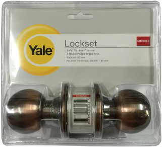 กุญแจลูกบิด/Yale/รมดำ/VCA5127US11AC