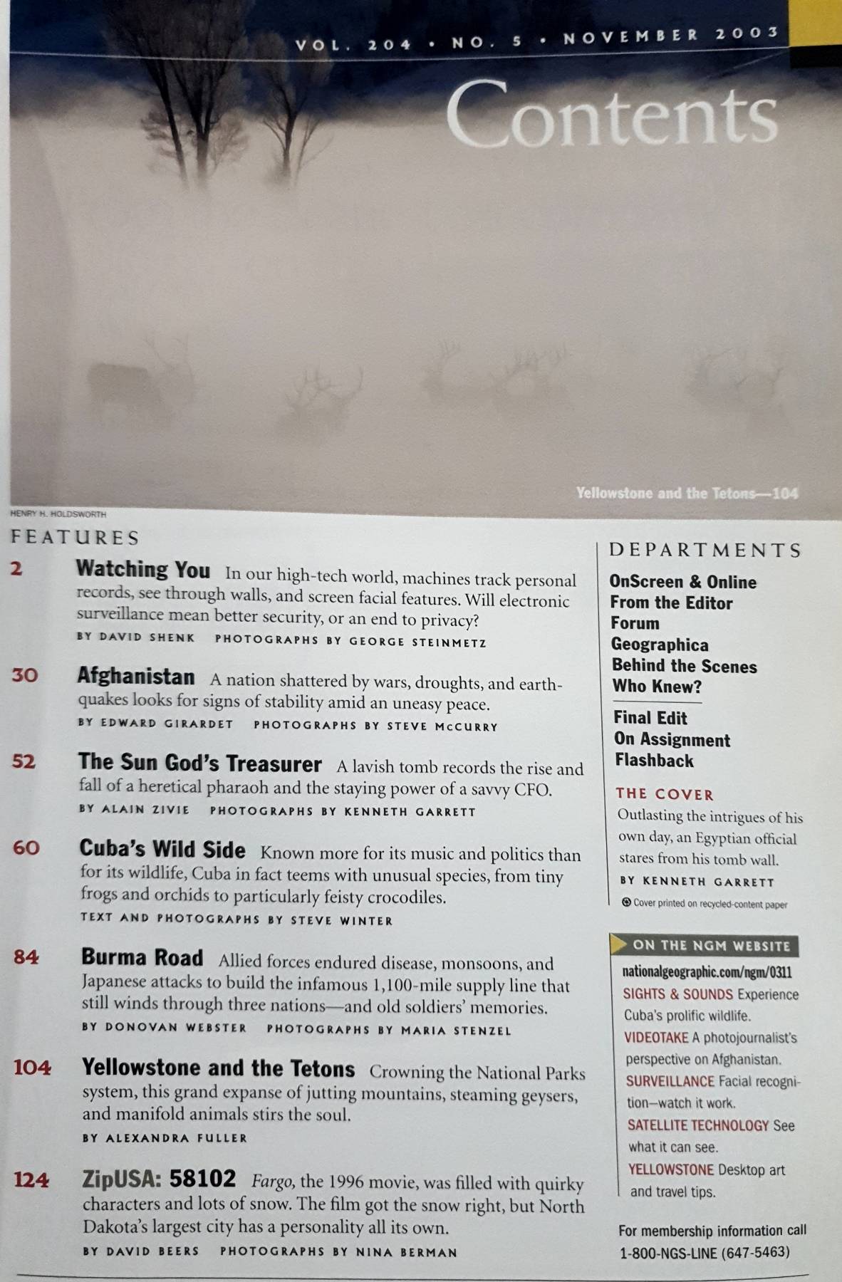 National Geographic: November, 2003 Paperback by Multiple (Author)