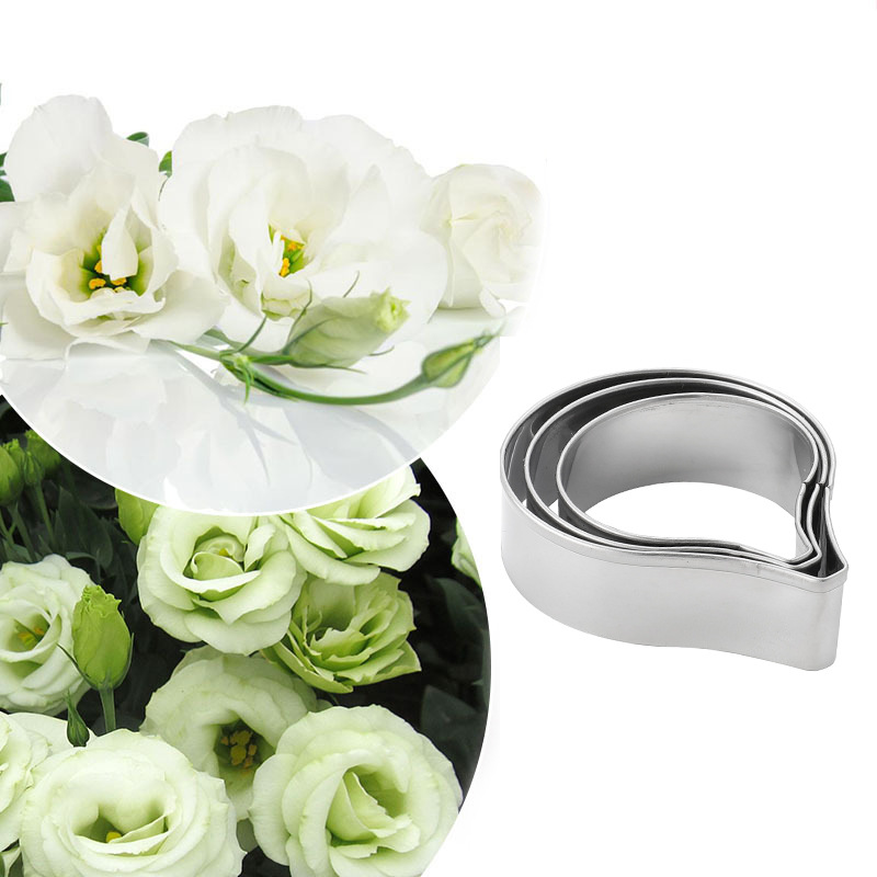 แม่พิมพ์สแตนเลสพิมพ์ตัดดอกไม้น้ำตาลดอกไม้ตัดชุด Lisianthus Petal Cutters set fondant เค๊กเครื่องมือ A332