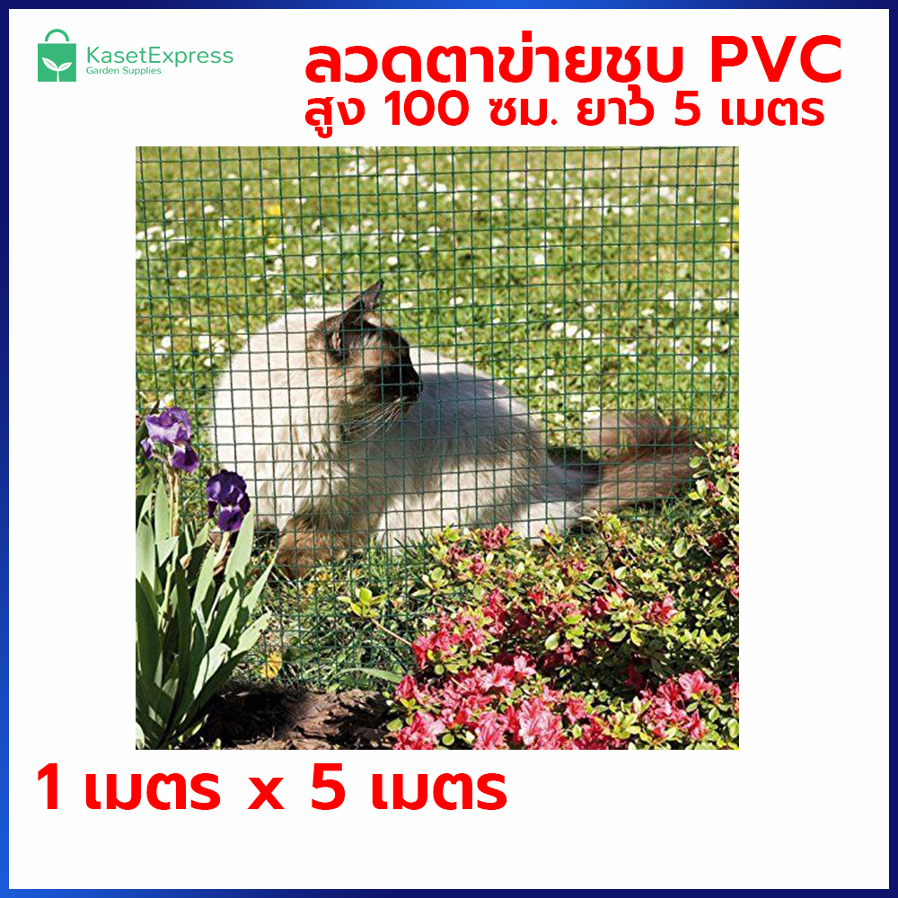 ลวดตาข่ายชุบ PVC สูง 1เมตร ยาว 5เมตร ลวดตาข่ายเหล็ก ชุบพลาสติก ตาข่ายกรงไก่ ตาข่ายกรงนก ตาข่ายลวด ชุบ pvc สีเขียว