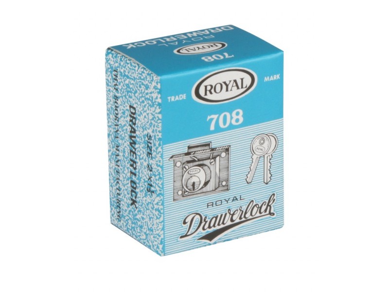 กุญแจลิ้นชัก/No.708/แป้นฝัง/7/8"x16มม./Royal