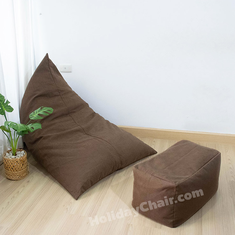 เบาะนั่งเม็ดโฟม ทรงสามเหลี่ยม เก้าอี้เม็ดโฟม bean bag บีนแบค เบาะเม็ดโฟม เก้าอี้นั่งเล่น บีนแบ็ก ถอดปลอกซักได้ เติมเม็ดโฟมเพิ่มได้ HC-063