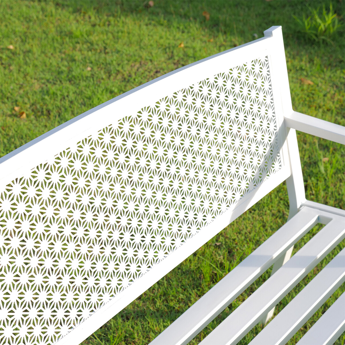 ม้านั่งสนาม 2 ที่ 124 ซม. สีขาว- ม้านั่งสวน ม้านั่งสนามกลางแจ้ง ม้านั่งสนามเหล็ก