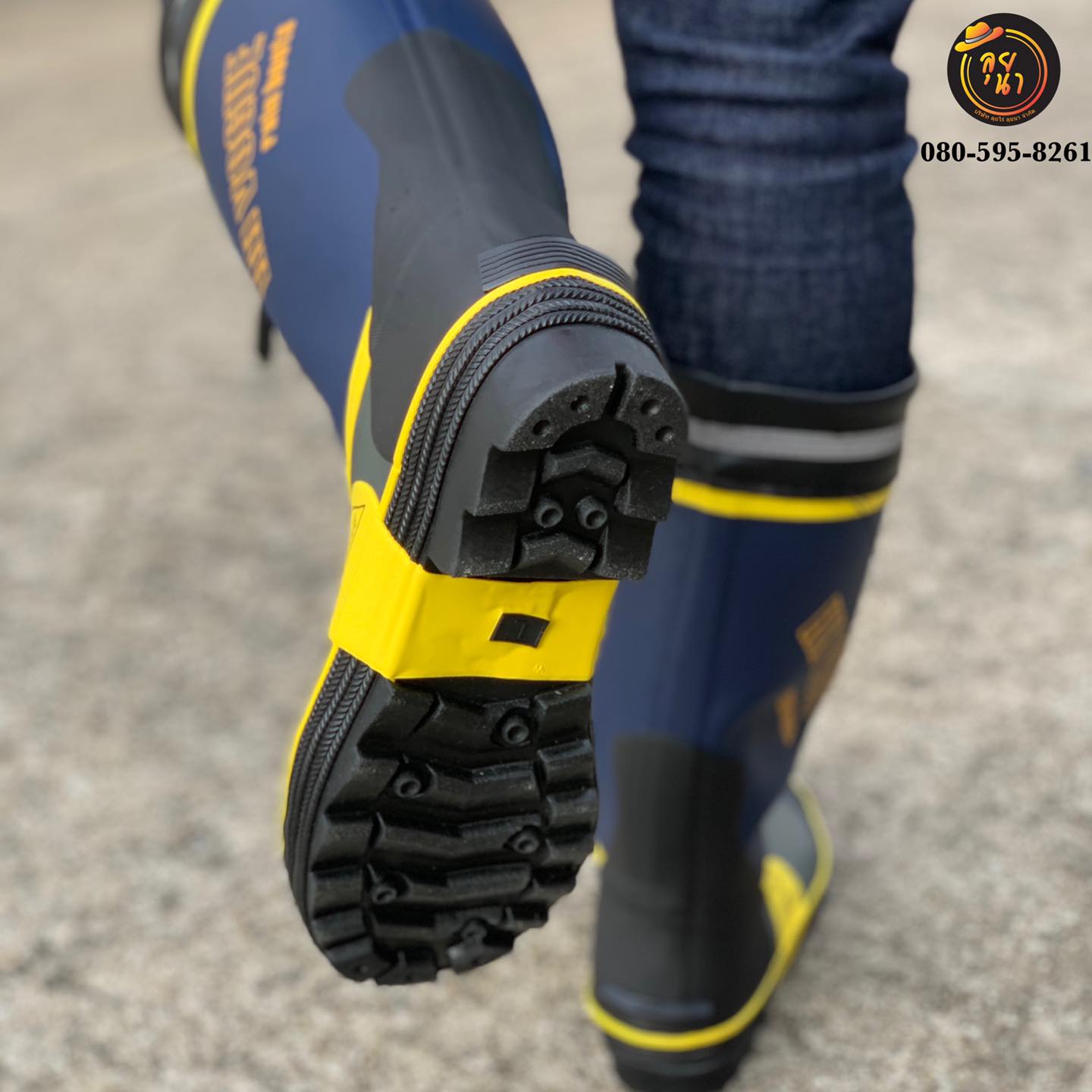 รองเท้าบูทกันน้ำ หัวเหล็ก พื้นเหล็ก