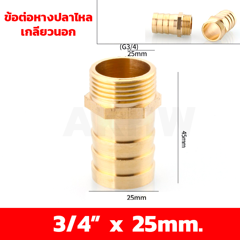 ข้อต่อหางปลาไหลเกลียวใน/เกลียวนอก ทองเหลือง KingsMan ขนาด 1/2นิ้ว 3/4นิ้ว [ขายปลีก/ส่ง]