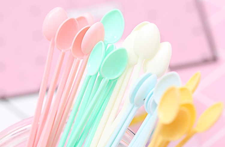 ช้อนตัก,ช้อนคนพลาสติกหลากสีสำหรับงานประดิษฐ์ดินปั้นจิ๋วจากดินไทย ดินเกาหลี ดินญี่ปุ่น