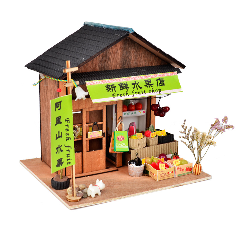 โมเดลจำลองร้านขายผลไม้สดสไตล์ญี่ปุ่นโบราณงานสำหรับนักสะสมโดยเฉพาะ THE BEST MODEL FRUIT MIXED