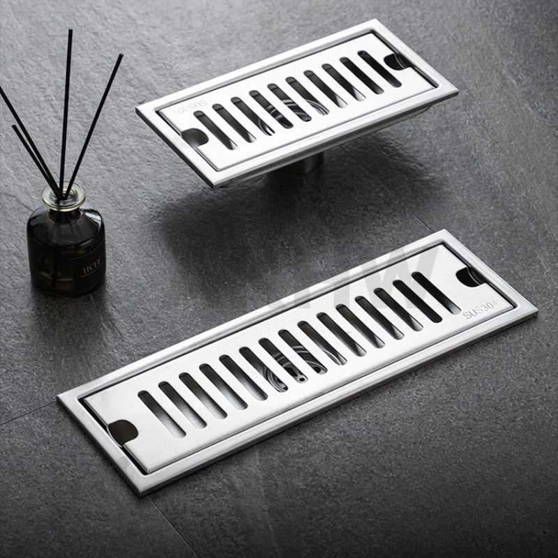 ตะแกรงน้ำทิ้งแบบยาว ลายเซาะร่อง KingsMan วัสดุสแตนเลสแท้ SUS304 ทนทาน ไม่เป็นสนิม [ขายปลีก/ส่ง]