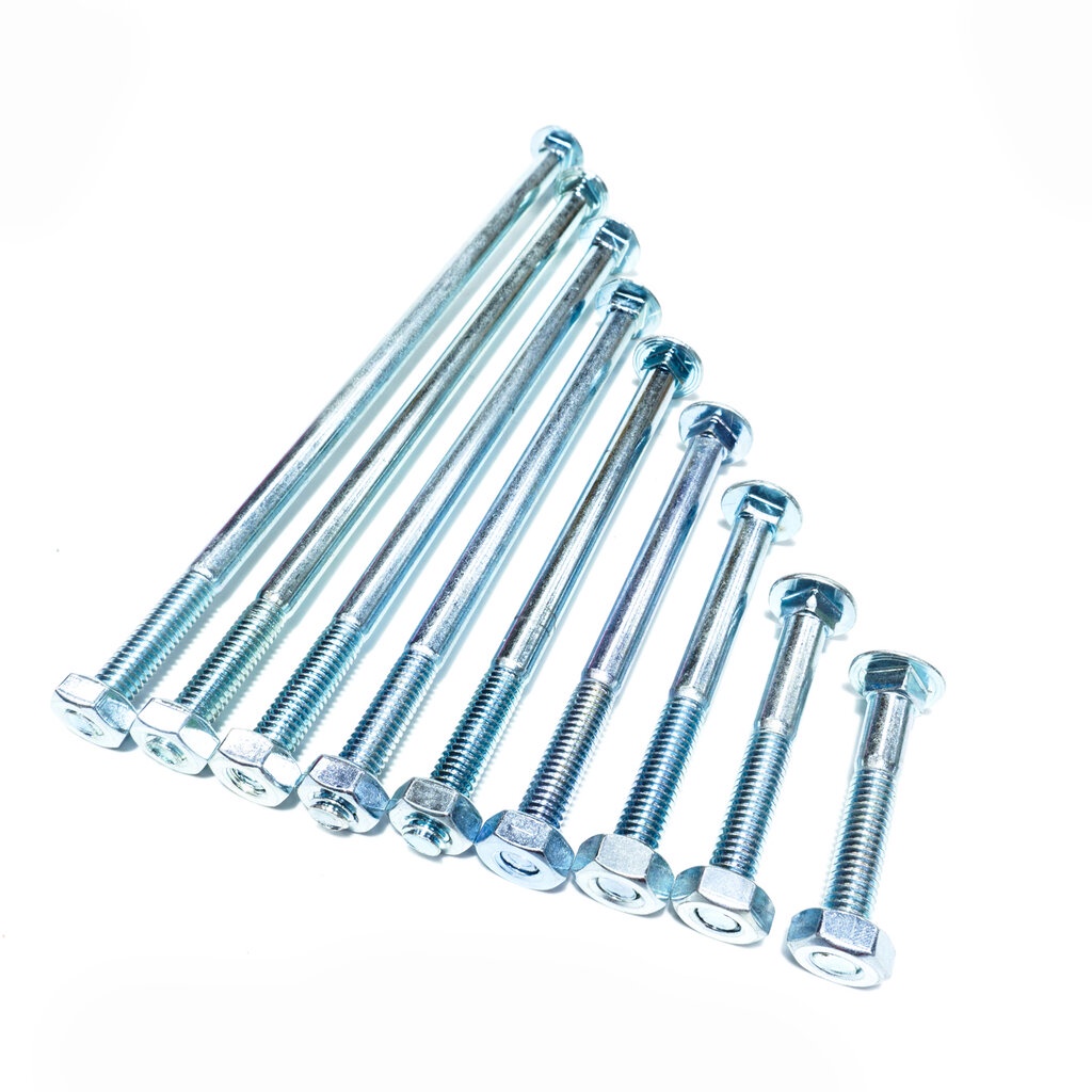 น็อตหัวกลม น็อตหัวกลมคอเหลี่ยม(น๊อตหัวเสา) ยี่ห้อKingsMan พร้อมตัวเมีย ชุบขาวกันสนิม [ขายปลีกเป็นตัว] ออกใบกำกับภาษีได้