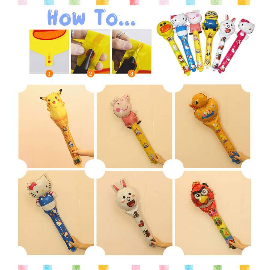 ลูกโป่งมือถือลายการ์ตูนเหมาะสำหรับเด็กหรือจัดงานปาร์ตี้ งานวันเกิด เทศกาลต่างๆ