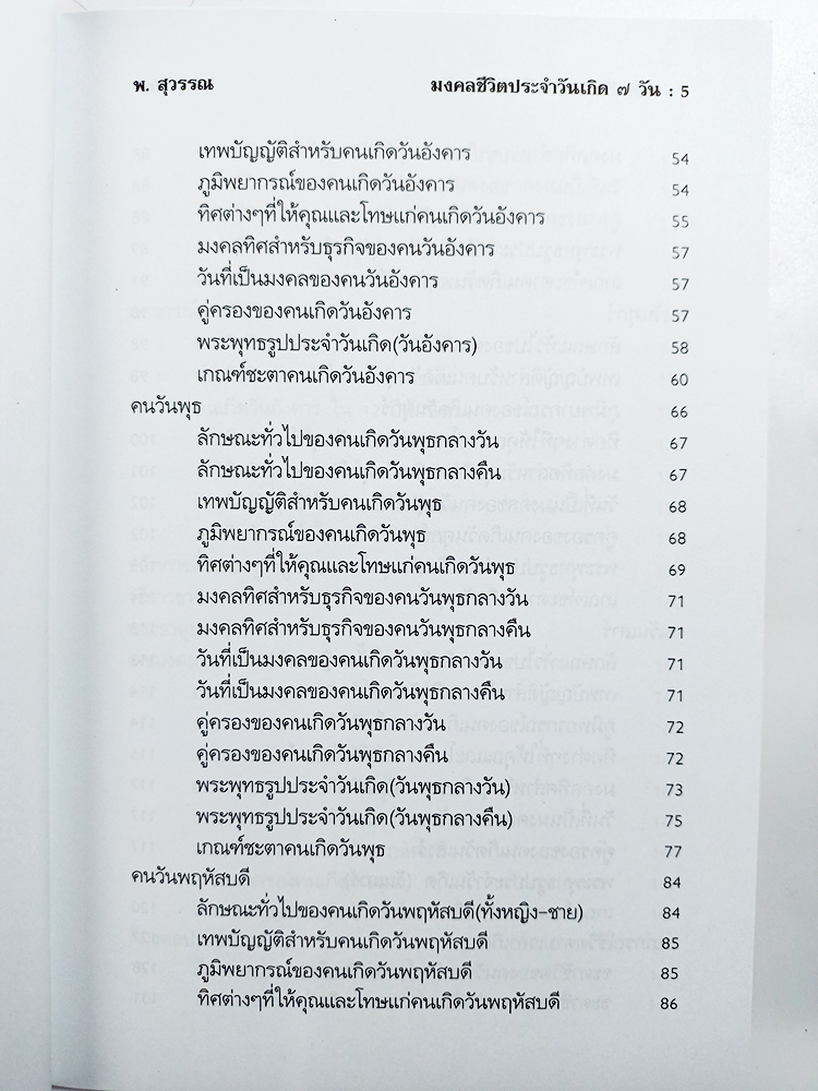 มงคลชีวิตประจำวันเกิด ๗ วัน ฉบับคนรุ่นใหม่ พ.สุวรรณ หนังสือ ดูดวง โหราศาสตร์