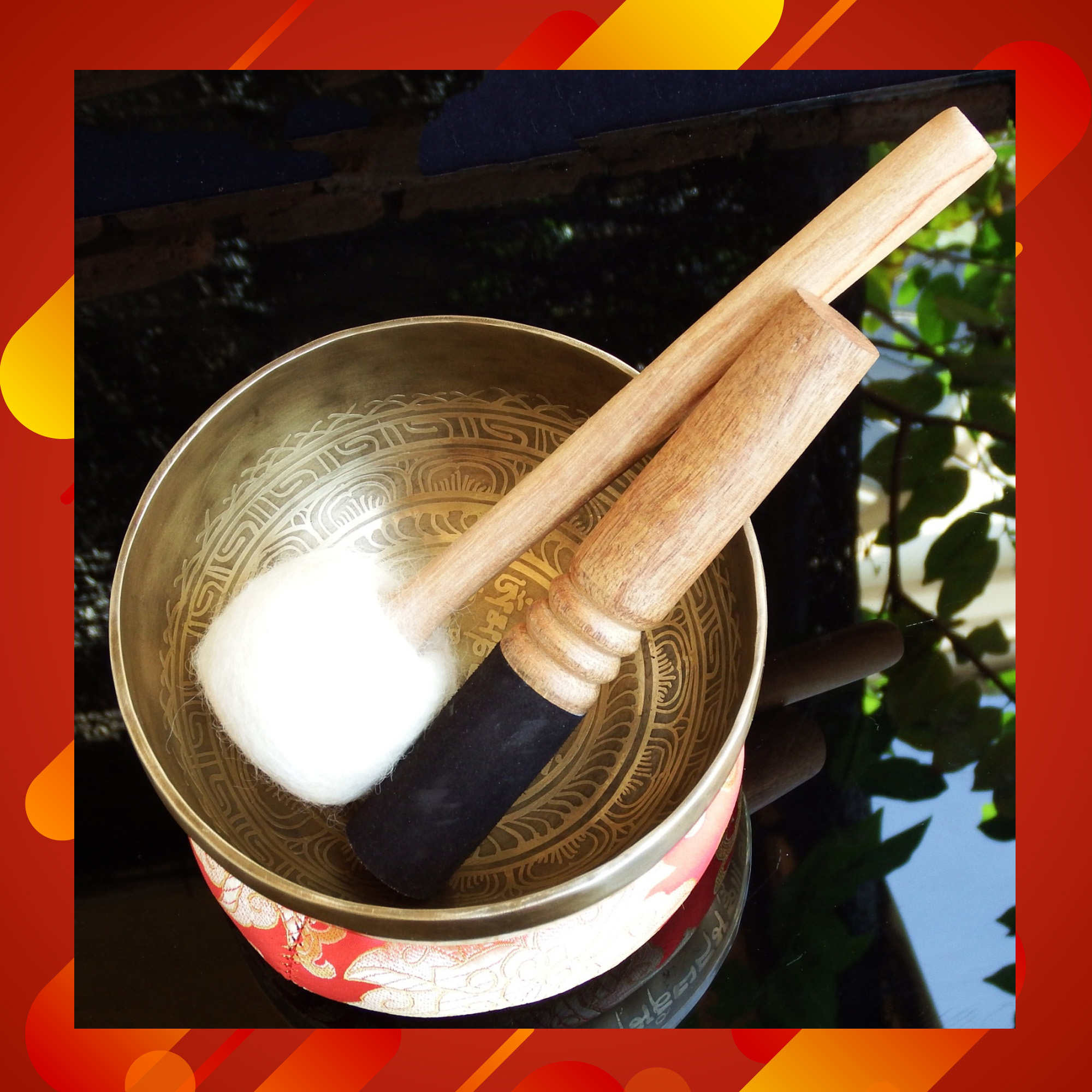 ขันทิเบต(ทองเหลือง) Tibetan Singing Bowl งานทำมือโดยช่างฝีมือชาวเนปาล (16 cm.)