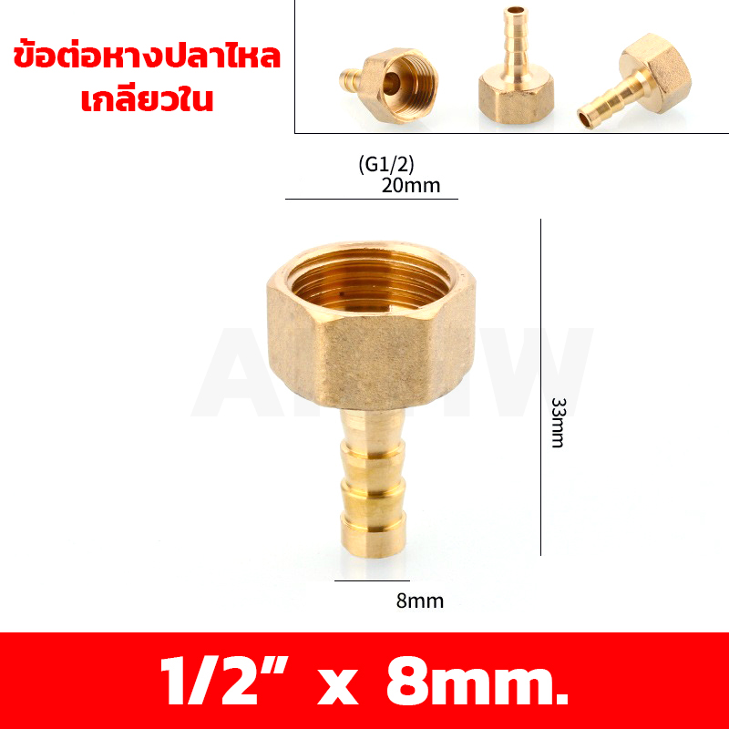ข้อต่อหางปลาไหลเกลียวใน/เกลียวนอก ทองเหลือง KingsMan ขนาด 1/2นิ้ว 3/4นิ้ว [ขายปลีก/ส่ง]