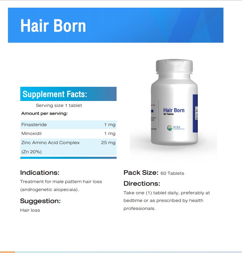 Hair Born Tablets อาหารเสริมกระตุ้นการสร้างเส้นผม 60 แคปซูล