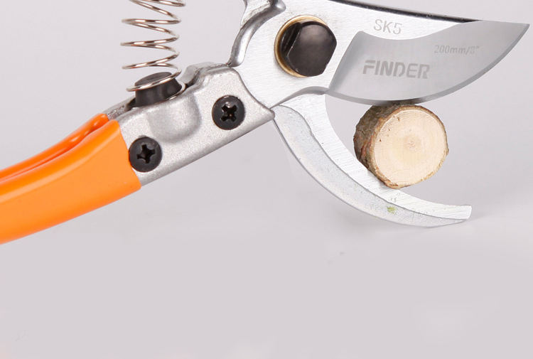 กรรไกรตัดกิ่งไม้ Finder ด้ามส้ม ขนาด8นิ้ว รุ่น F821 วัสดุใบมีดทำจากเหล็กกล้าผสมสแตนเลสชนิด SK5 คุณภาพสูง ทนทาน คมสุดๆ