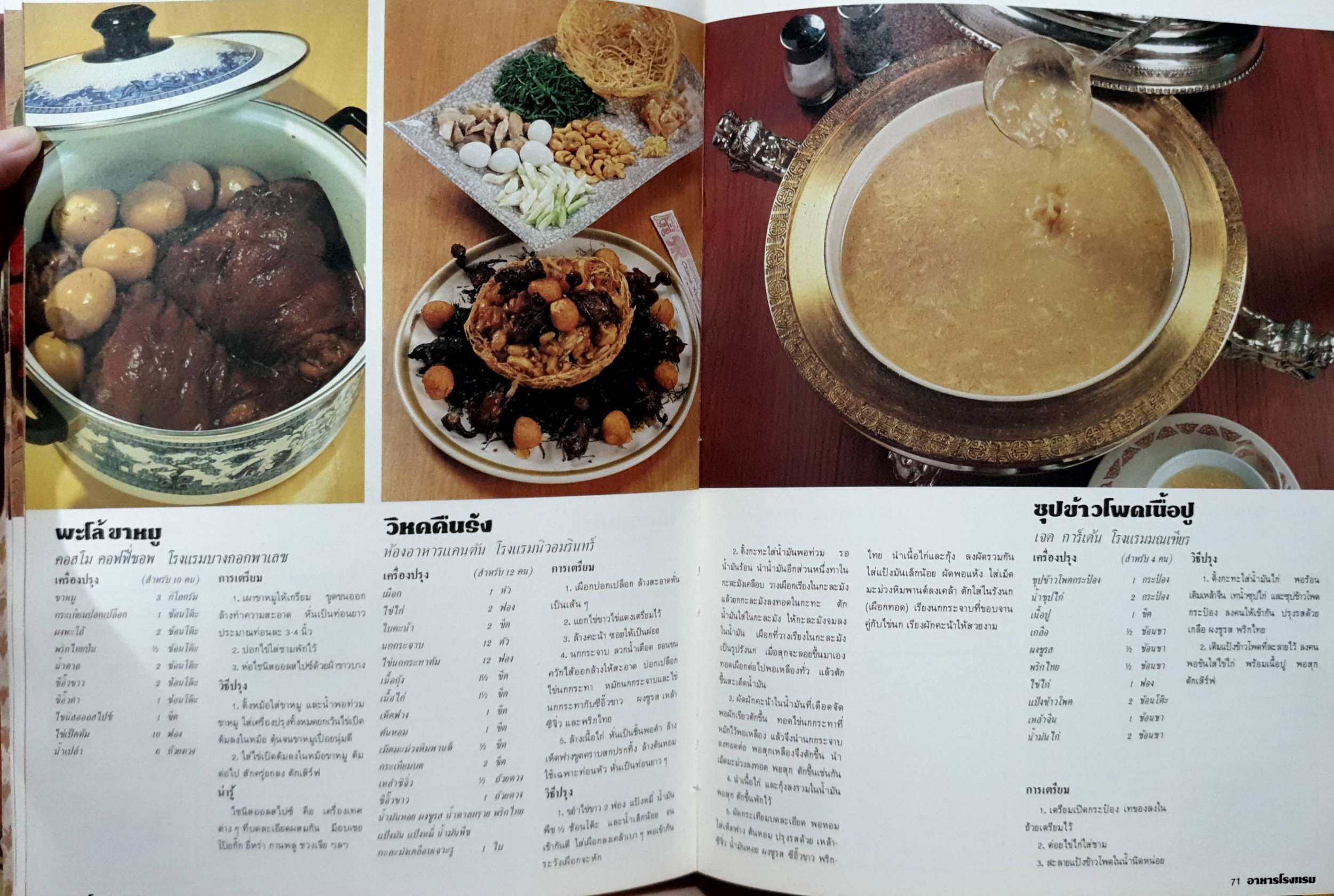 อาหารโรงแรม อาหารยอดนิยมกว่า 200 ตำรับ จากโรงแรมชั้นหนึ่งในกรุงเทพฯ