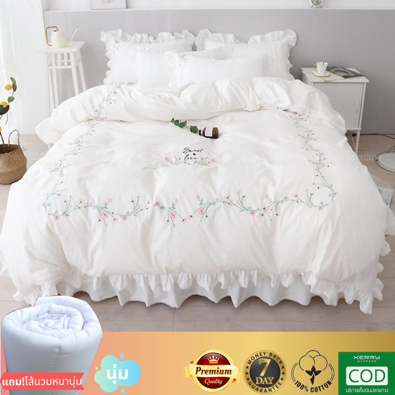 ชุดเครื่องนอนวินเทจ PFL-106 ลายไวท์บลอสซั่ม by DDbedroom