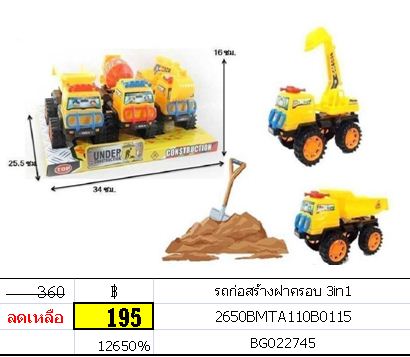 รถก่อสร้าง ฝาครอบ 3in1