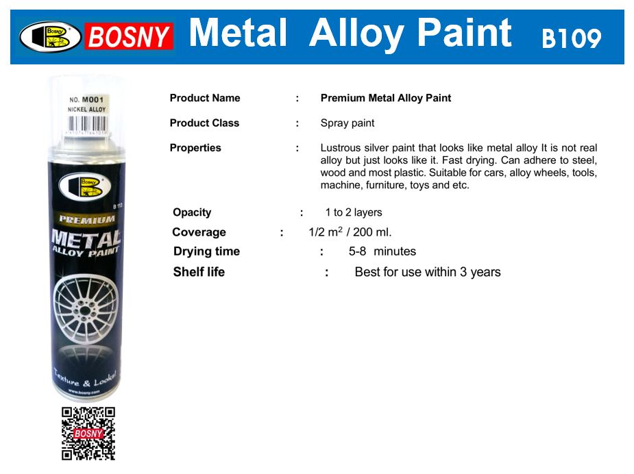 สีสเปรย์ โลหะเหล็กหล่อ B109 [สินค้าสั่งโรงงาน ขายยกลัง สั่งขั้นต่ำ 2 ลัง]