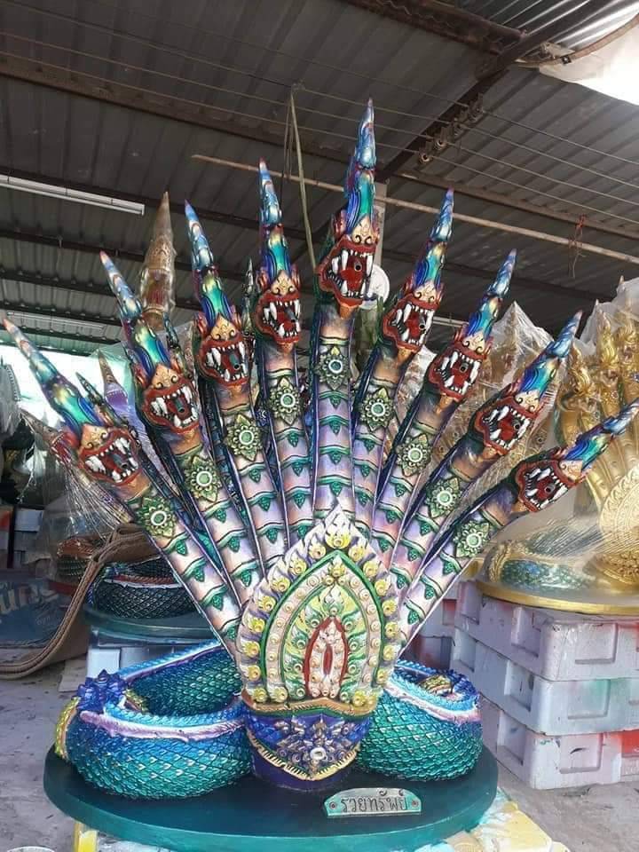 พญานาค 9 เศียร สีน้ำเงิน รุ่นรวยทรัพย์