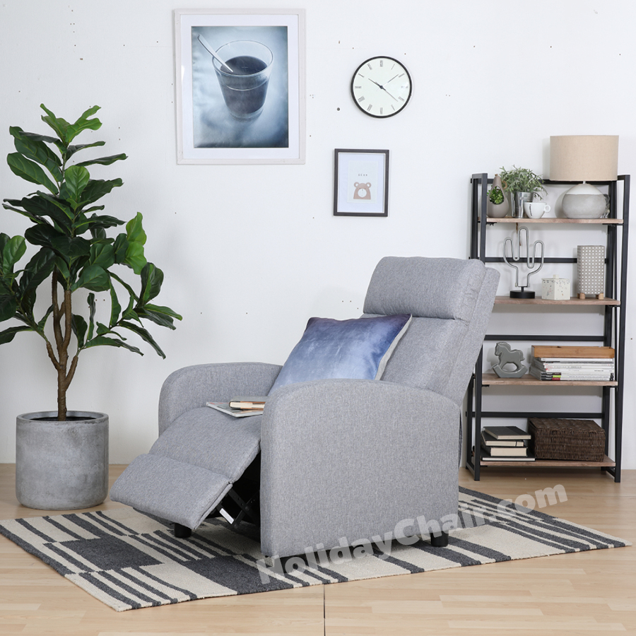 โซฟาผ้า โซฟาปรับนอน เก้าอี้เอนหลัง เก้าอี้โซฟา เก้าอี้ปรับระดับ โซฟาเดี่ยว เก้าอี้ปรับเอนนอน เก้าอี้เอนนอน โซฟาพักผ่อน โซฟานุ่มๆ รุ่น HC-051 (สีเทา)