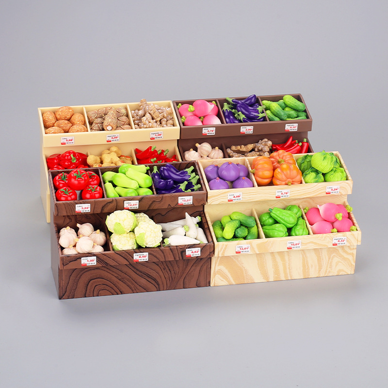 จำลองผักRack MINIผลไม้Stall Play Houseของเล่นซูเปอร์มาร์เก็ตขนาดเล็กเครื่องประดับตุ๊กตาprops