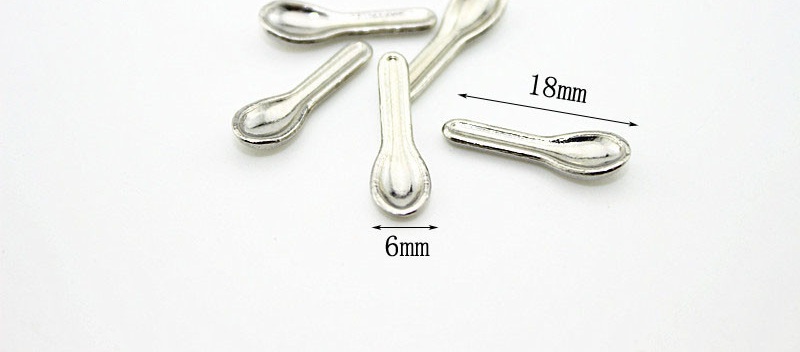 ช้อนจิ๋วจำลองสีเงินมันวาว งานสะสมdollhouse ตุ๊กตาจิ๋ว อาหาร ของเล่น โมเดล DIY ดินจำลอง มินิ