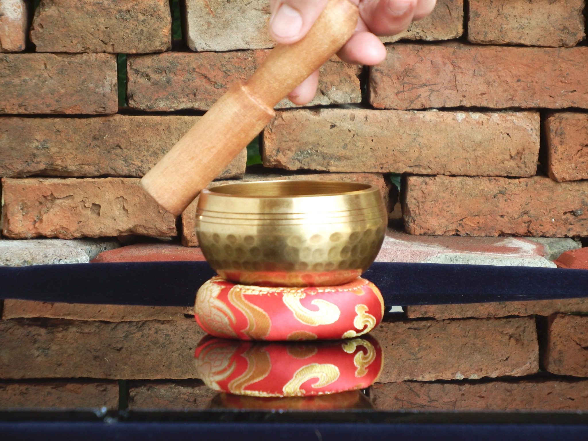 ขันทิเบต(ทองเหลือง) Tibetan Singing Bowl งานทำมือโดยช่างฝีมือชาวเนปาล (8 cm.)