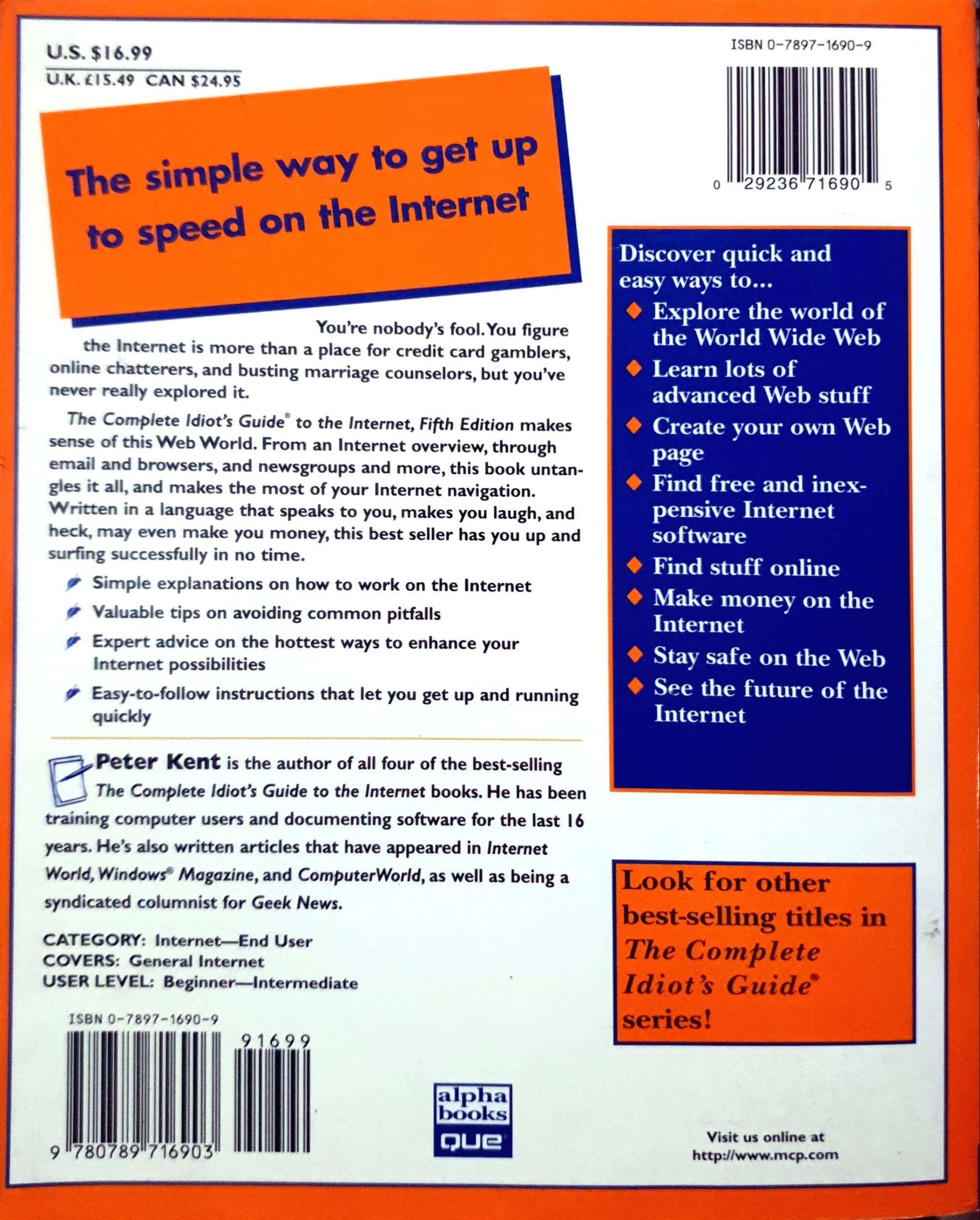 The Complete Idiot's Guide To The Internet Fifth Edition : 5th Edition Edition : Peter Kent