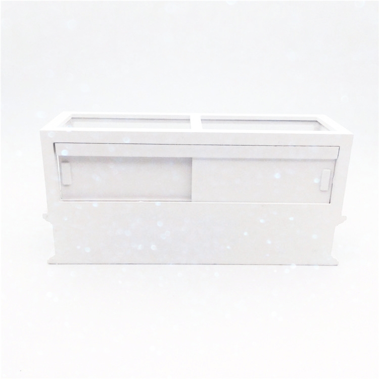 ตู้เค้กจิ๋วสีขาวจำลองสำหรับนักประดิษฐ์ดินปั้นจิ๋วตกแต่งร้านผลไม้ดองขนาดจิ๋ว,ผลไม้สดจิ๋ว,ไอศครีมจิ๋ว,เค๊กจากดินปั้นจิ๋ว