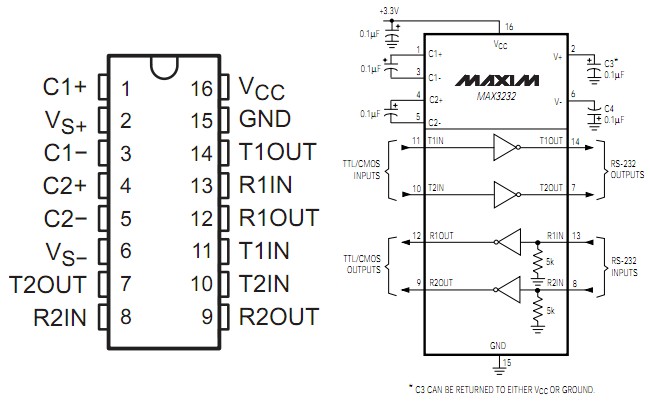 IC MAX3232EPE MAX3232 ไอซี MAX3232CPE IC Chip for PIC Arduino Interface
