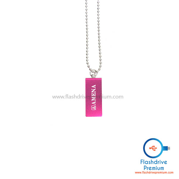 แฟลชไดร์ฟมินิ พร้อมสร้อย (Mini Metal USB Flash Drive)