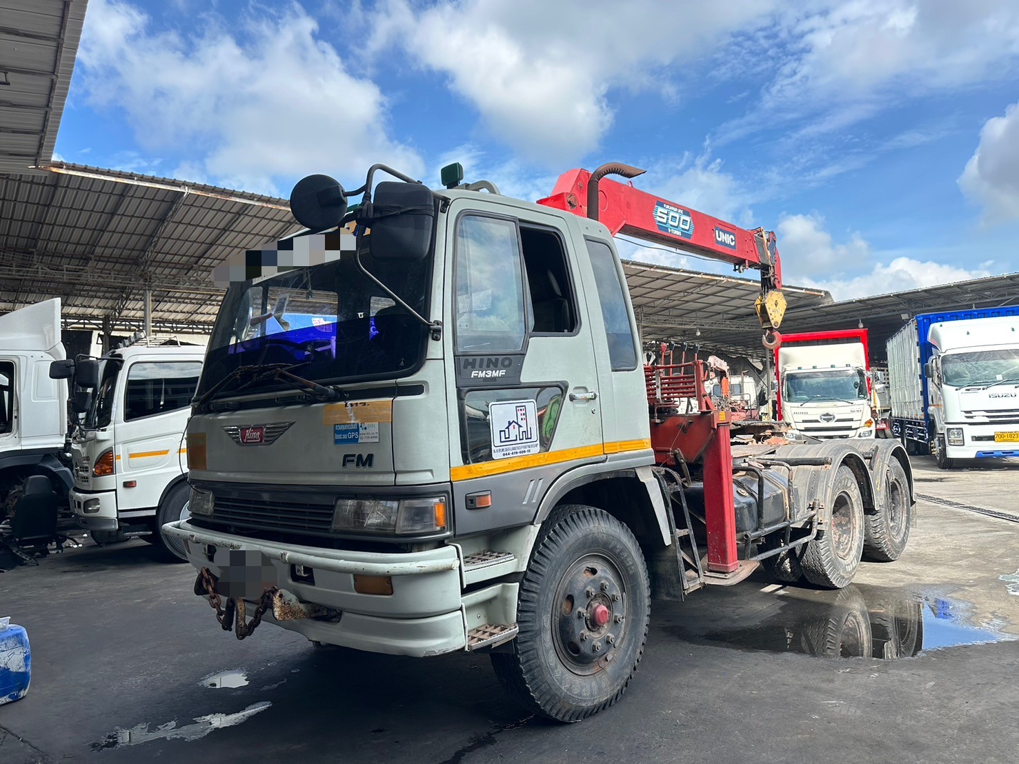 10ล้อหัวลากฮีโน่เครนHINO FM3M.240แรง ปี2538 เครน5ต.4ป. ตามสภาพ535,000บ.ปรับลง495,000บ.