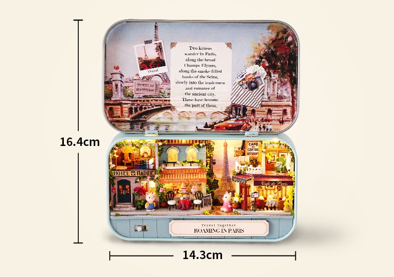 โมเดลบ้านจำลองกล่องเหล็กจิ๋วโมเดลสำหรับผู้เริ่มต้นประดิษฐ์ชุด the rabbit so cute in the boxงานสะสมของที่ระลึกล้ำค่าทางใจ