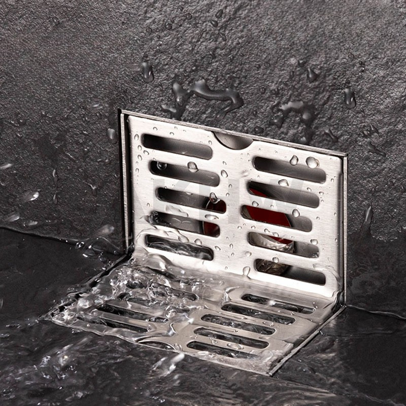 ตะแกรงน้ำทิ้งติดผนัง KingsMan ทรงตัวL วัสดุสแตนเลส SUS304 ไม่เป็นสนิม [ขายปลีก/ส่ง]