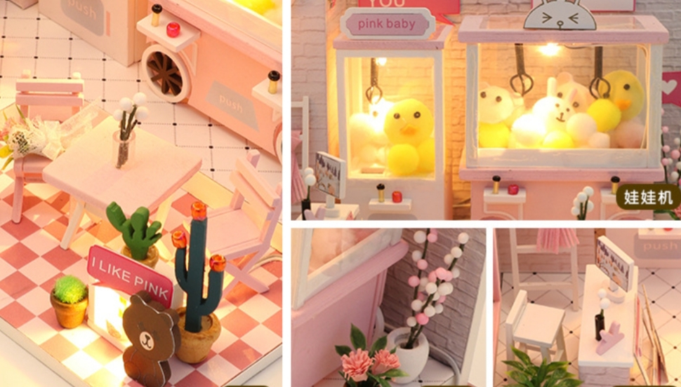 โมเดลจำลองร้านคีบตุ๊กตา หยอดเหรียญ สไตล์ญี่ปุ่น เหมาะสำหรับนักประดิษฐ์และนักสะสมโมเดลโดยเฉพาะ