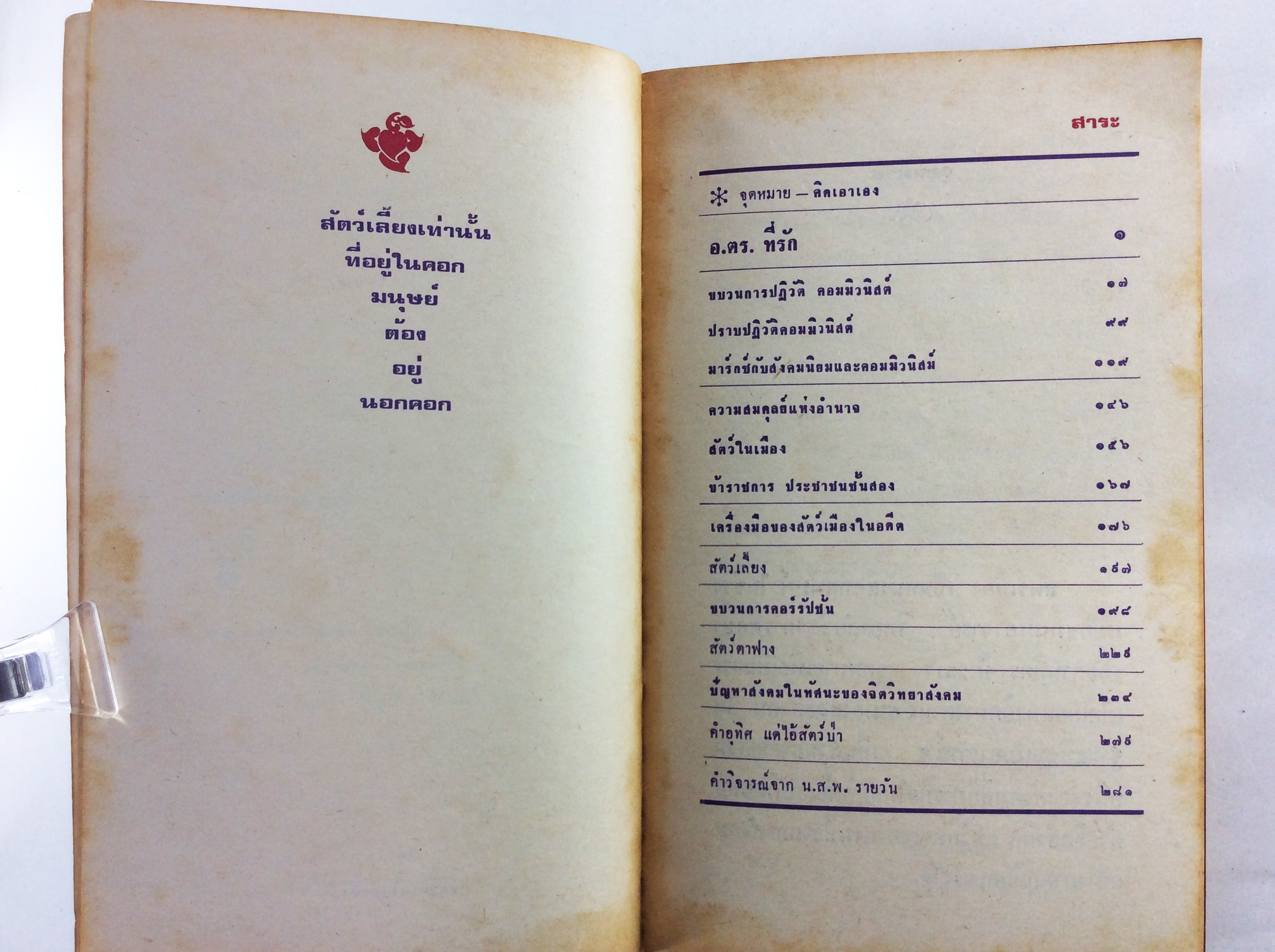 สัตว์เมือง ขบวนการปฎิวัติ คอมมิวนิสต์ จิตวิยาสังคม หนังสือต้องห้าม สังคมการเมือง หนังสือเก่า หนังสือหายาก หนังสือสะสม