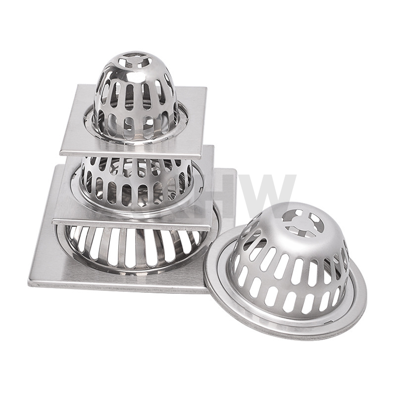 ตะแกรงน้ำทิ้งระเบียง/ตะแกรงน้ำทิ้งพื้น KingsMan ฐานสี่เหลี่ยม/กลม วัสดุสแตนเลสแท้ SUS304 ไม่เป็นสนิม [ขายปลีก/ส่ง]