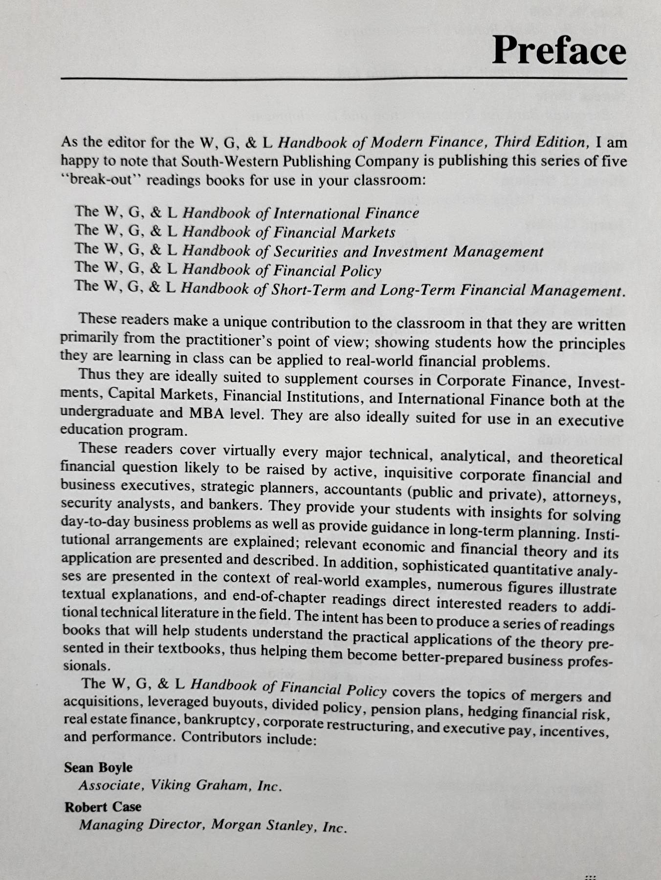 The WG & L Handbook of Financial Strategy & Policy