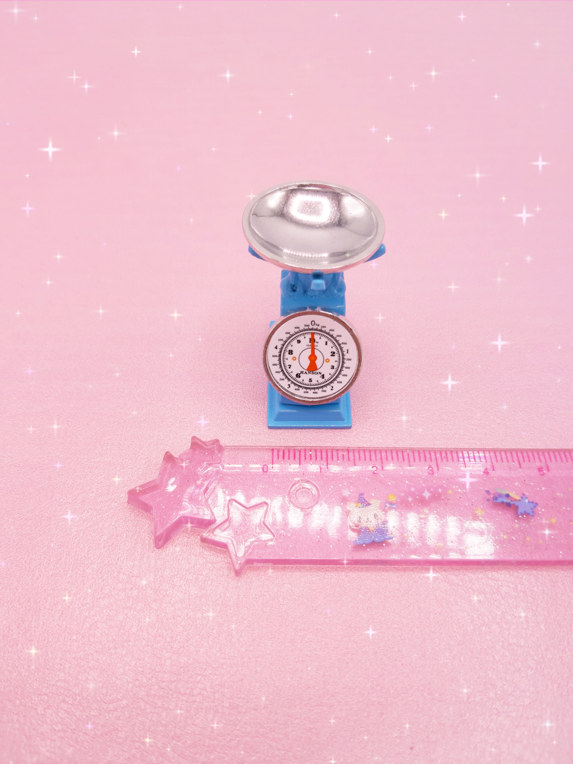 ตราชั่งจิ๋วสีฟ้าสำหรับประดับตกแต่งงานปั้นดินจิ๋วจนกนกดินไทย ดินเกาหลี ดินญี่ปุ่น